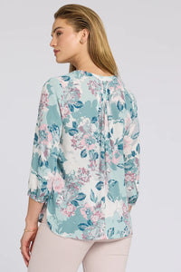 NYDJ - Pintuck Blouse - Floral Mosaic