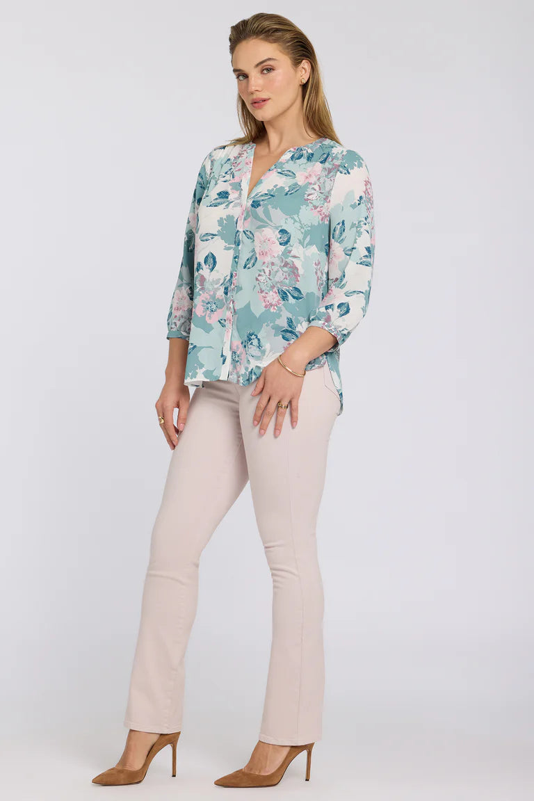 NYDJ - Pintuck Blouse - Floral Mosaic