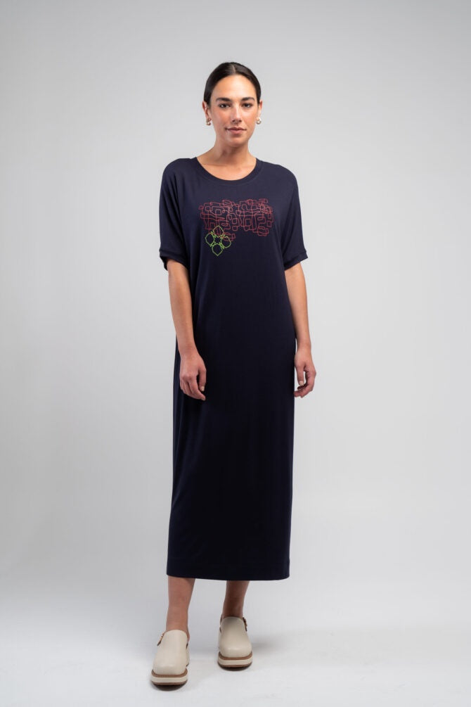 OBI - Marakesh Squiggle Tee Dress - Ink