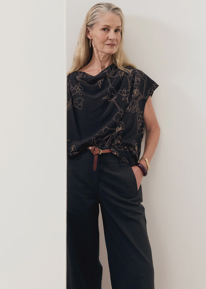 POL - Budd Cowl Neck Top - Budd Print