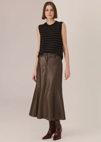 POL - Carmel Striped Vest - Black/Choc