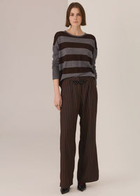 POL - Dara Belted Pant - Choc/Black