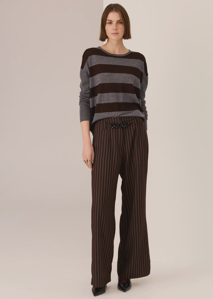POL - Dara Belted Pant - Choc/Black