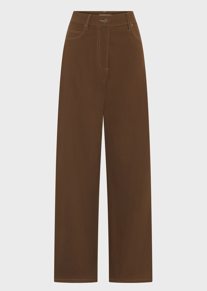POL - Lana Wide Leg Jean - Chocolate