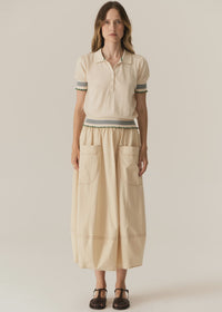 POL - Lask Knit Polo - Ecru/Green