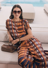 POL - Lattice Top - Amber Check