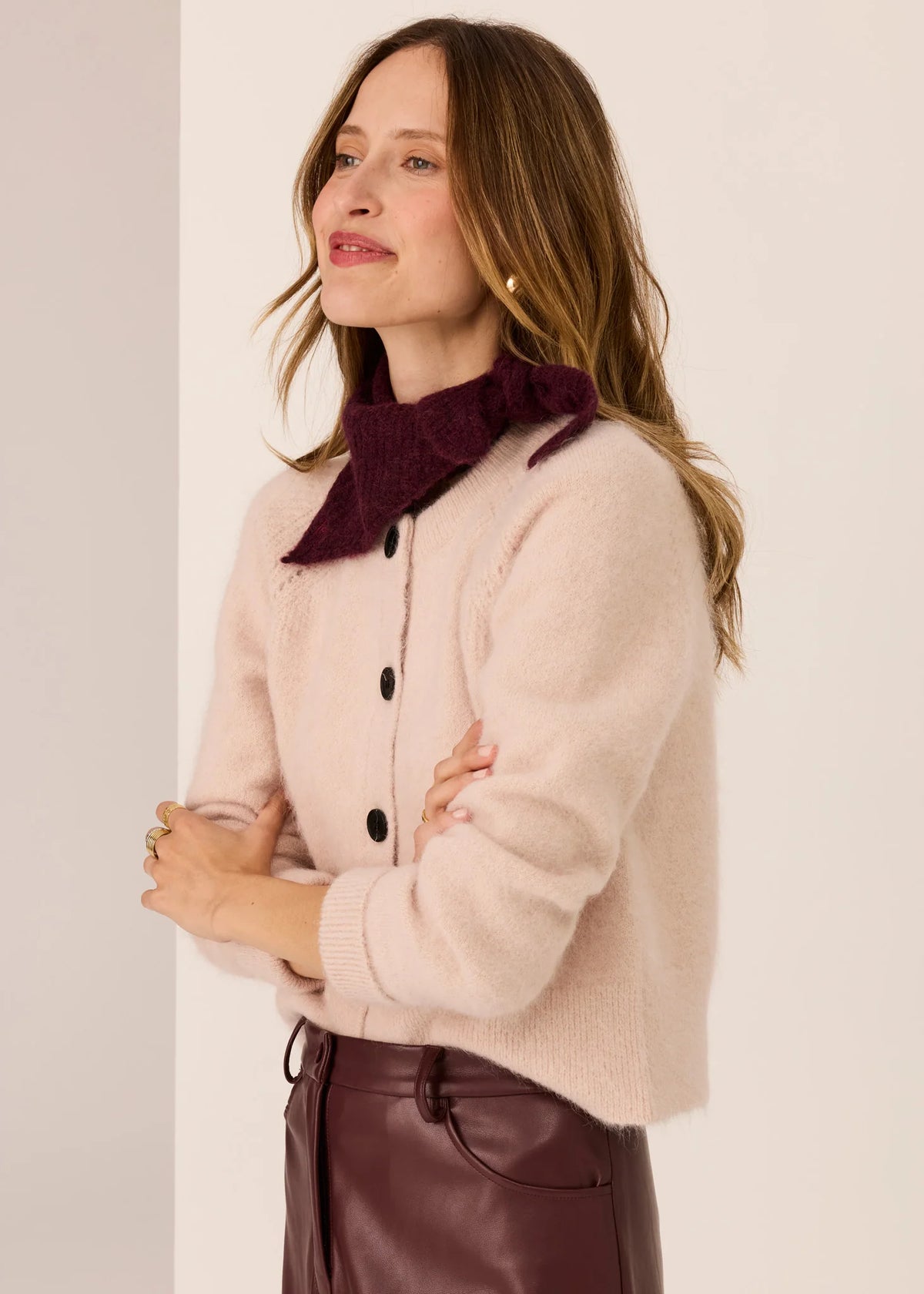 POL - Carmel Knit Scarf - Merlot