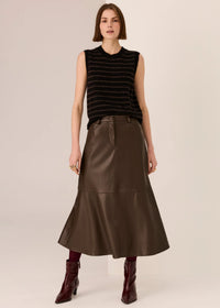 POL - Carmel Striped Vest - Black/Choc