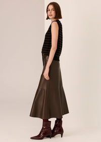 POL - Carmel Striped Vest - Black/Choc