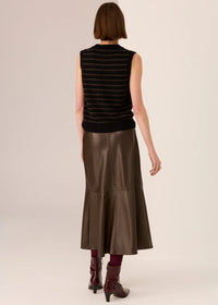 POL - Carmel Striped Vest - Black/Choc