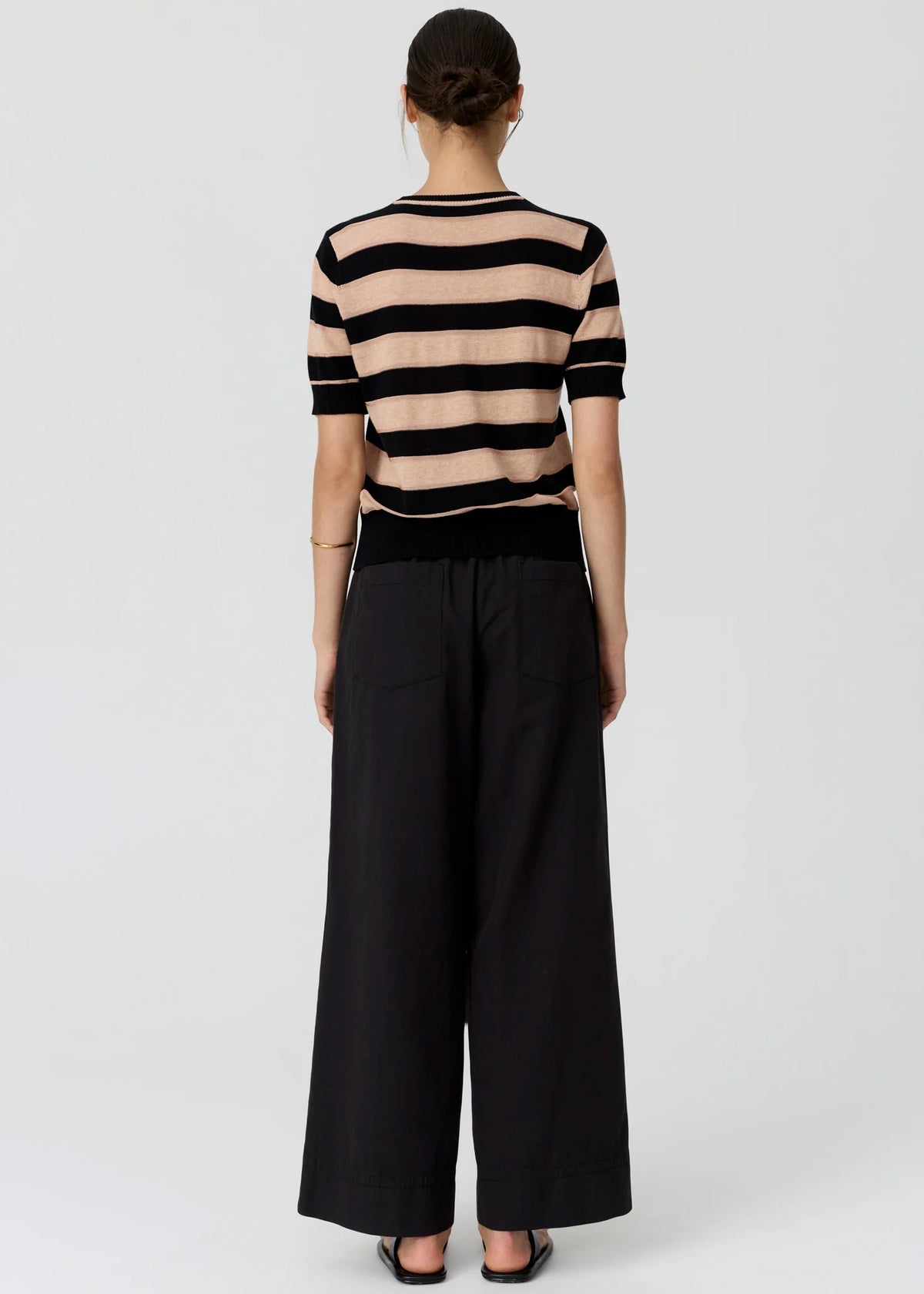 POL - Darcey Stripe Knit Tee - Black/Pink