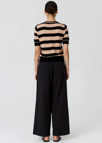 POL - Darcey Stripe Knit Tee - Black/Pink