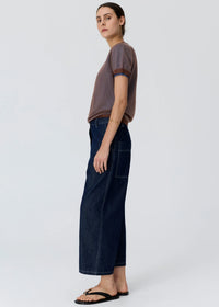 POL - Kaspar Layered Tee - Choc/Blue