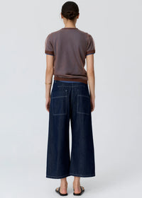 POL - Kaspar Layered Tee - Choc/Blue