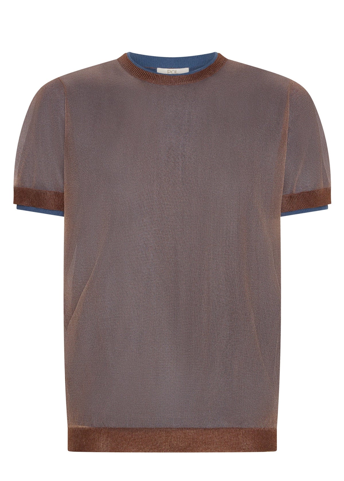 POL - Kaspar Layered Tee - Choc/Blue