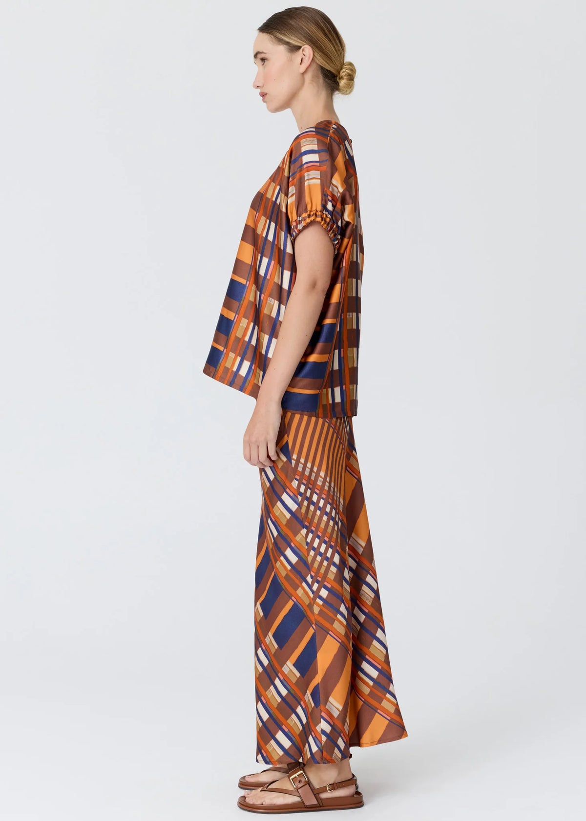 POL - Lattice Top - Amber Check