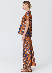 POL - Lattice Top - Amber Check