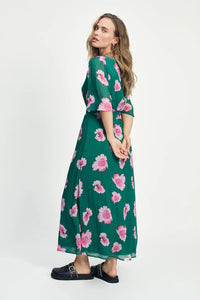 POM AMSTERDAM - Meadow Flowers Green Dress