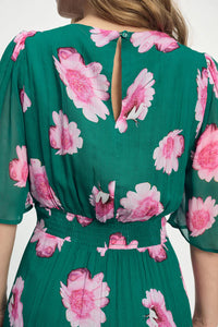 POM AMSTERDAM - Meadow Flowers Green Dress