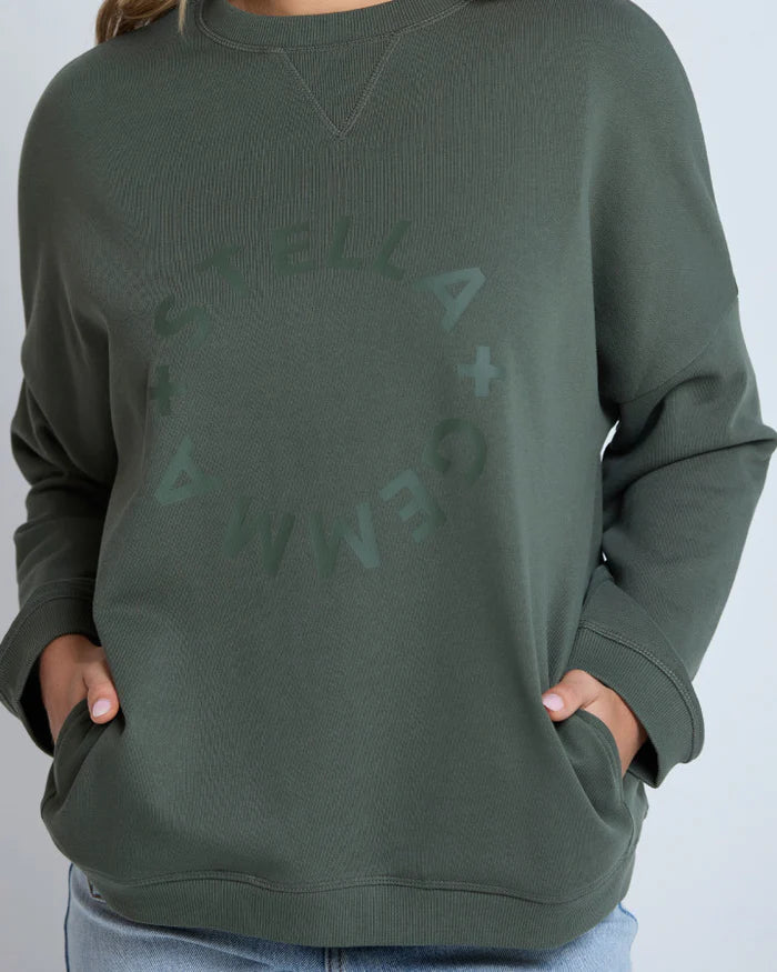 STELLA + GEMMA - Newport Pocket Crew - Winter Moss