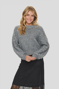 SAINT TROPEZ - Madeleine Pullover - Gunmetal Melange