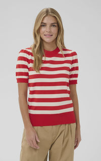 SAINT TROPEZ - Mila Striped Pullover - Valiant Seedpearl