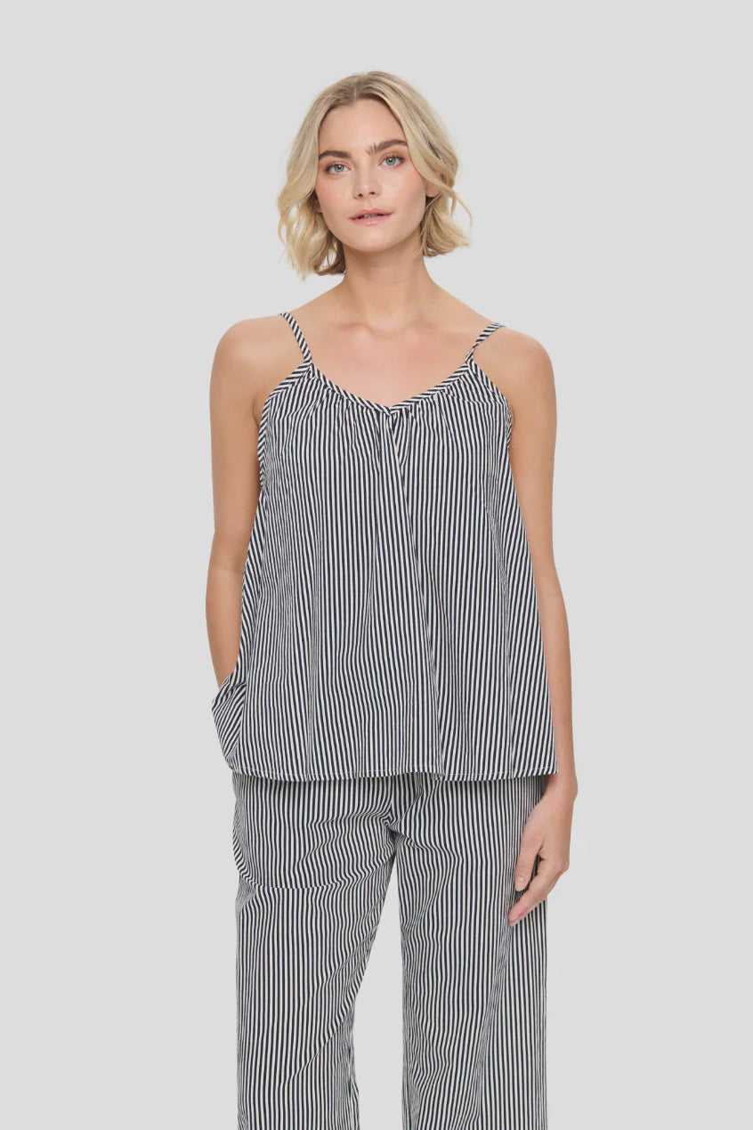 SAINT TROPEZ - Zalinda Stripe Strap Top - Ice Nightsky Stripe
