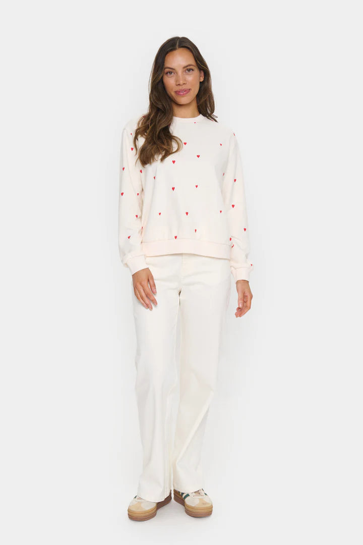 SAINT TROPEZ - Dagna SZ Sweatshirt - Ice Flame Hearts