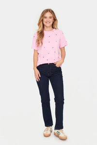 SAINT TROPEZ - Dagni SZ T-Shirt - Bonbon Flame Hearts