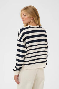 SAINT TROPEZ - Philene Sweatshirt - Night Sky Irregular Stripe