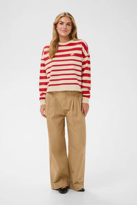 SAINT TROPEZ - Philene Sweatshirt - Valiant Poppy Irregular Stripe