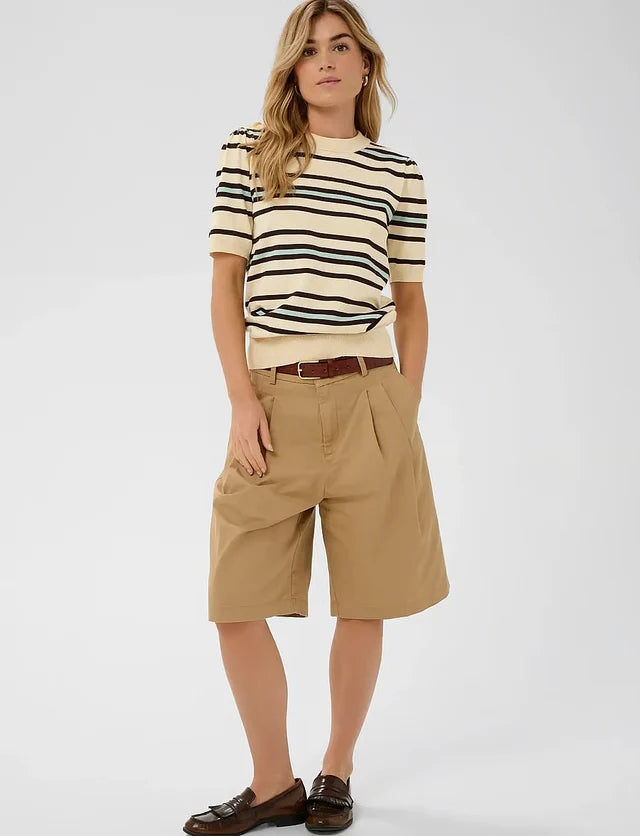 SAINT TROPEZ - Pila Pullover - Brown Rice Ether Multi Stripe