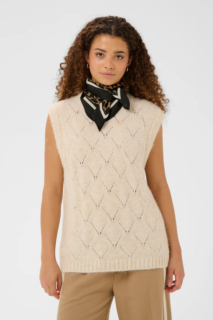 SAINT TROPEZ - Priscilla Scarf - Tigers Eye Spotty Leopard