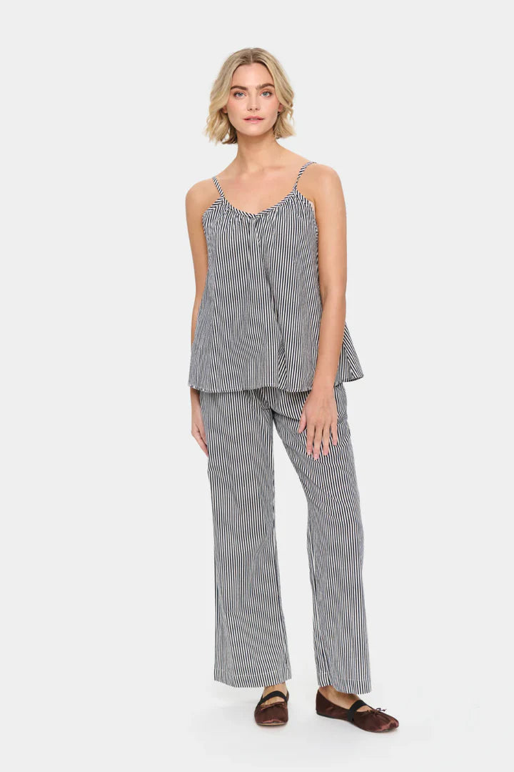 SAINT TROPEZ - Zalinda Stripe Strap Top - Ice Nightsky Stripe