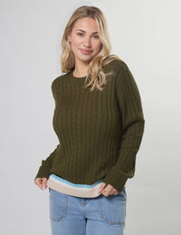 STELLA + GEMMA - Cable Crew Khaki