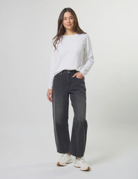 STELLA + GEMMA - Carson Barrel Jean Slate Grey