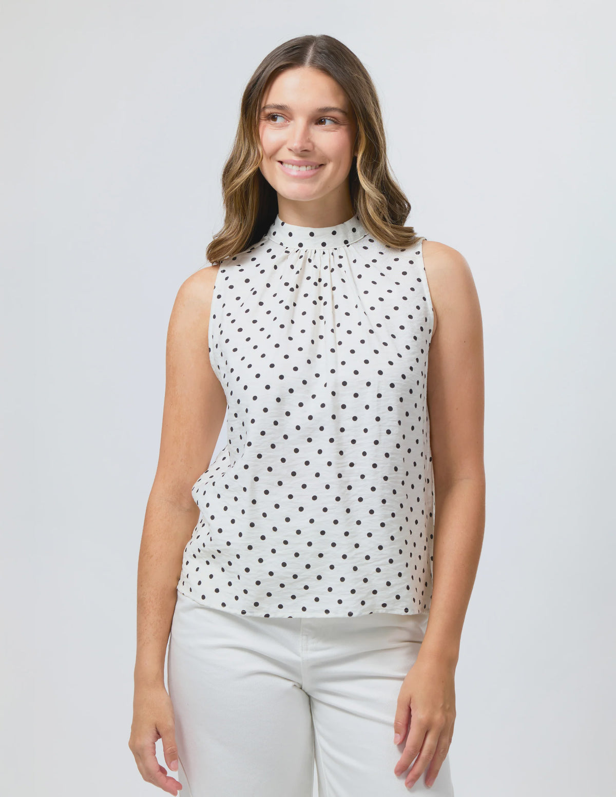 STELLA + GEMMA - Ramone Blouse White/Black Spot