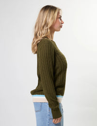STELLA + GEMMA - Cable Crew Khaki