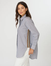 STELLA + GEMMA - Casino Shirt - Black/White Stripe
