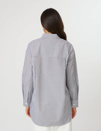 STELLA + GEMMA - Casino Shirt - Black/White Stripe