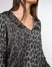 STELLA + GEMMA - Kelly Blouse Khaki Leopard