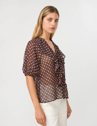 STELLA + GEMMA - Monet Blouse - Chocolate Spot