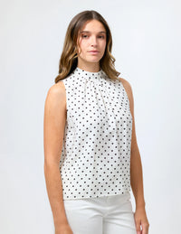 STELLA + GEMMA - Ramone Blouse White/Black Spot