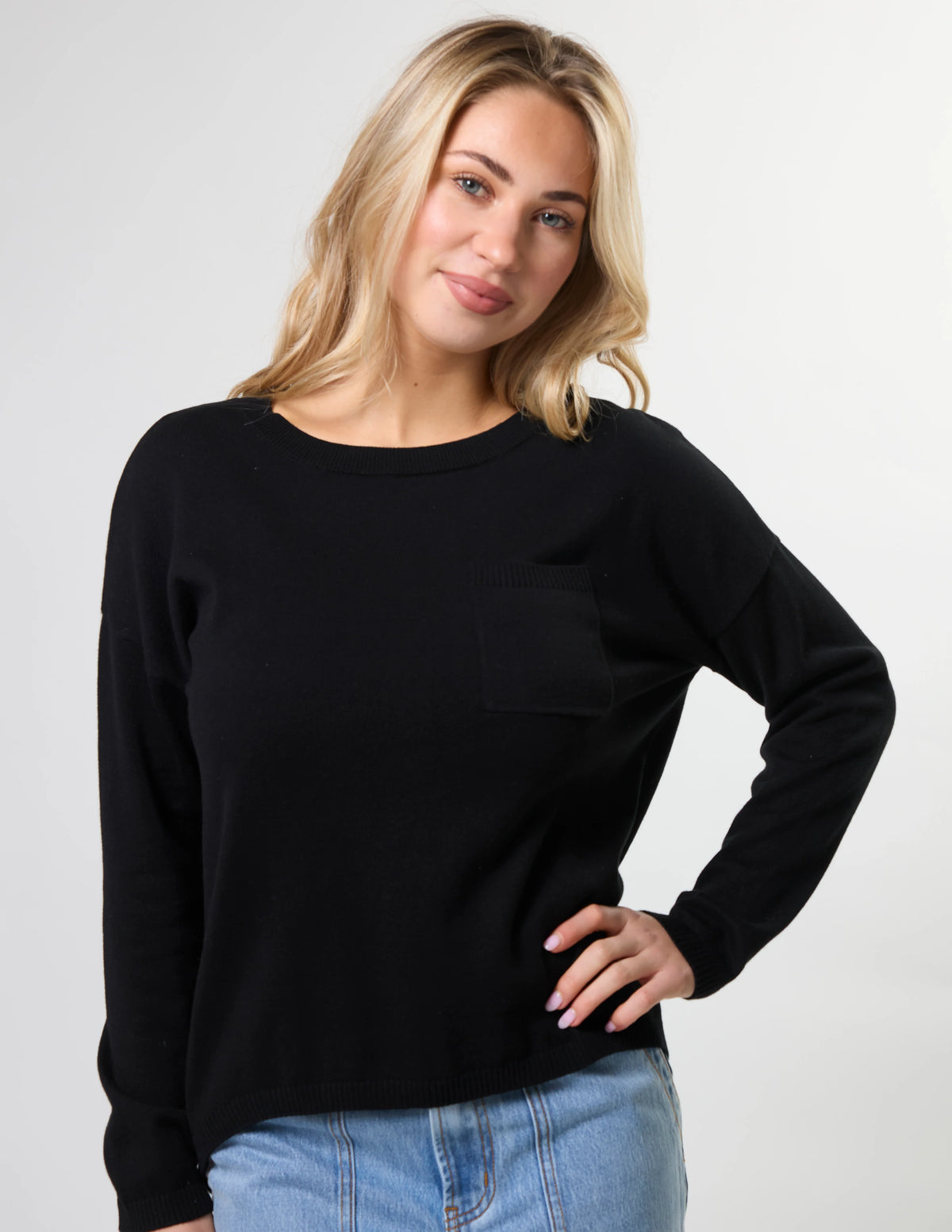 STELLA + GEMMA - Street Pocket Jumper Black