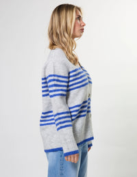 STELLA + GEMMA - Stripe Cardigan Salt Air
