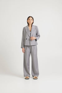 TUESDAY - Crop Blazer - Silver