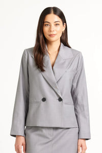 TUESDAY - Crop Blazer - Silver