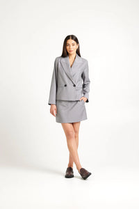 TUESDAY - Crop Blazer - Silver