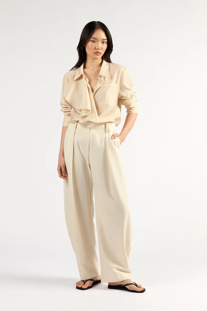 TUESDAY - Drape Frill Shirt - Oyster