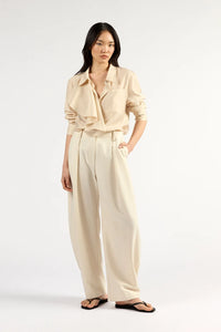 TUESDAY - Drape Frill Shirt - Oyster